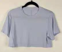 Lululemon All Yours Cropped Tee Shirt Pastel Blue Women’s Size 2 Athleisure