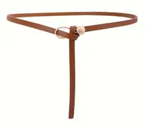 Trendy Knotted Thin Skinny Belt Classic Solid‎ Color Faux Leather One Size