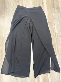 Metaphor Black Layered Chiffon Overlay Pants