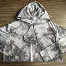 Bar III Acid-Wash Cropped Hoodie