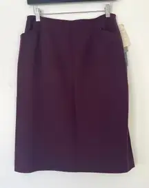 NWT Vintage Jones‎ New York 100% Wool Pencil Skirt Women's Size 10 Brown Purple