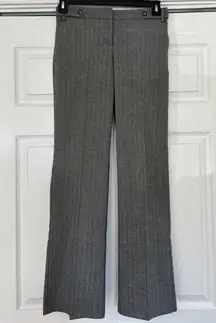 Van Heusen Studio Women’s Mid-rise Pants Gray Striped Stretch Wide Leg Size 2R