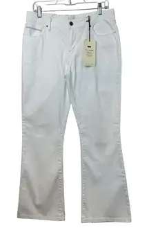 LEVI STRAUSS & CO Lady NEW White Bold/Curvy Gray Stitch Bootcut Denim Jean 14S #