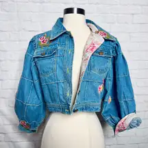 Love Shack Fancy  Cropped Denim Jacket