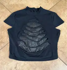 killstar mesh crop top with cut outs goat 