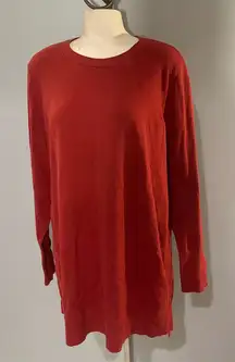 J. Jill dark red crewneck sweater top shirt knit woman’s size XL