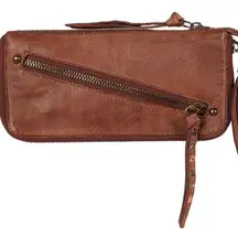 Free People Vegan Distressed Wallet in Brown NWT