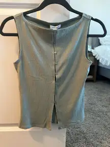 Pink Rose Button-Front Tank Top