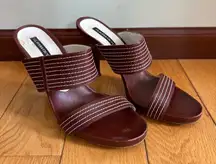 Claudia Ciuti Women's Brown Sandals‎ Heels 9M Made in Italy Leather