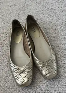 n Gold Ballet Flats