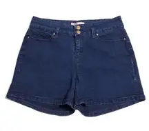 LEI High Rise Tatum Denim Stretch Jean Shorts 11 Juniors Dark Wash Indigo