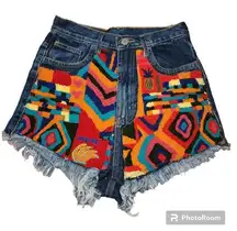 XS summer patches denim shorts nwt