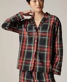 NWT J crew Pajama pant top only in Stewart tartan cotton poplin Sz Small