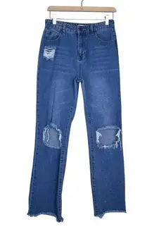 Gianni Bini Womens 7 Distressed Raw Hem Bootcut Jeans