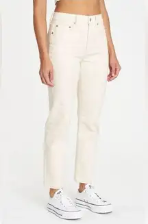NWT DAZE STRAIGHT UP IN RAW CUT Jeans Color Bone/Cream/Neutral Size 27