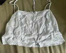 PacSun Top Tank Crop Light Blue LA Hearts Floral