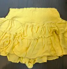 Yellow Ruffle Mini Skirt