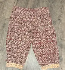 Blu Nomad Red and Beige Patterned hippie boho pants size 2/medium