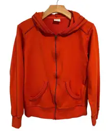 Columbia Full Zip Hoodie Jacket Womens Size Large Orange Long Sleeve Pocketed