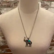 Dark Fux Silver Elephant Pendant Necklace