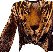 Animal Print W/2 Rear Zippers Jacket