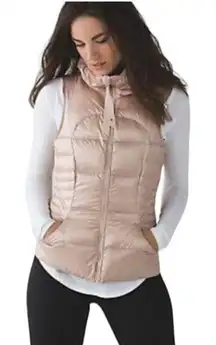 Lululemon “Fluffin Awesome” Goose Down Rose Gold Puffer Vest Size 4