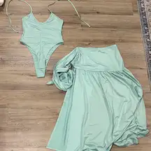 Mint Green body suit and Cover-Up Set