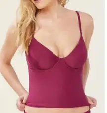 Andie Swim Canary Tank Top Tankini Swimsuit Plum Purple Size Small Underwire
