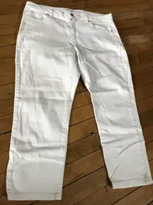 Michael Kors White Denim Izzy Cropped Skinny Size 12