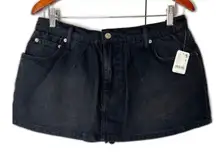 Free People We The Free Denim Micro Mini Skort in Black Wash Sz 30 New With Tags