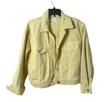 MANGO Lemon Yellow Denim Jean Trucker Jacket Size Small