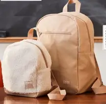 DSW Camuto Exclusive Tan Beige Sherpa Backpack Duo NWT