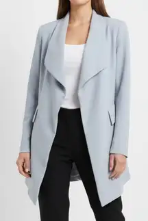 Zara Light Grey Flowing Draped Asymmetrical Loose Blazer Jacket XSMALL