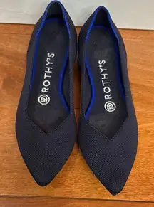 Rothy’s The Point Women Maritime Navy Blue Luxury Flats Shoes size 7