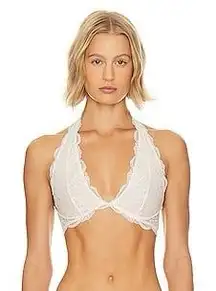 Free People Last Dance Lace Halter Ivory Size Medium