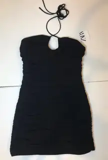 ZARA black bodycon dress with tie top!