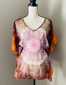 EARTHBOUND Sheer Pullover Top Sz Small