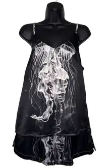Silky Pajama Shorts and Cami‎ Set Jellyfish Graphic Print