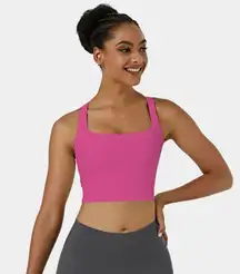 Airy Square Neck Crisscross Cropped Cool Touch Yoga Tank Top-UPF50+