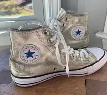 Converse Chuck Taylor Hi Top Sneakers Shoes All Star Shiny Gold Size 8.5