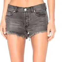 𝅺FREE People buttons fly denim cut off Jean Shorts Raw Hem size 25