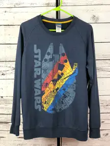 Blue Sweatshirt Medium Tall Millennium Falcon