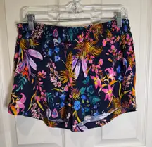 Soma Cool Nights Blooming Tropical Navy Floral Pajama Shorts Size Small