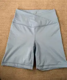 Blue Crossover Biker Shorts