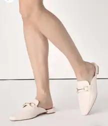 Lulu's Wilsa Women’s Nude Slide-On Loafers Size‎ 10 Faux Leather Square Toe Gold