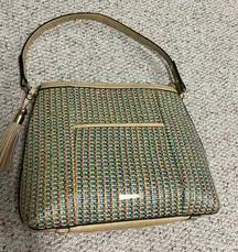 Simply Noelle Large Shoulder Bag Multicolor with Webbing Detail.