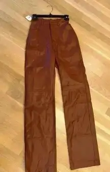 House of CB Inaya High Waist Faux Leather Trousers NWOT size xs