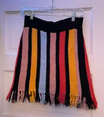 Multi Colored Fringe Skirt