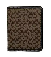 Coach   Brown and Tan Canvas Card holder