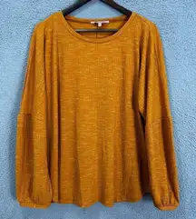 Juicy Couture‎ top womens XXL burnt orange long balloon sleeve ribbed knit flowy